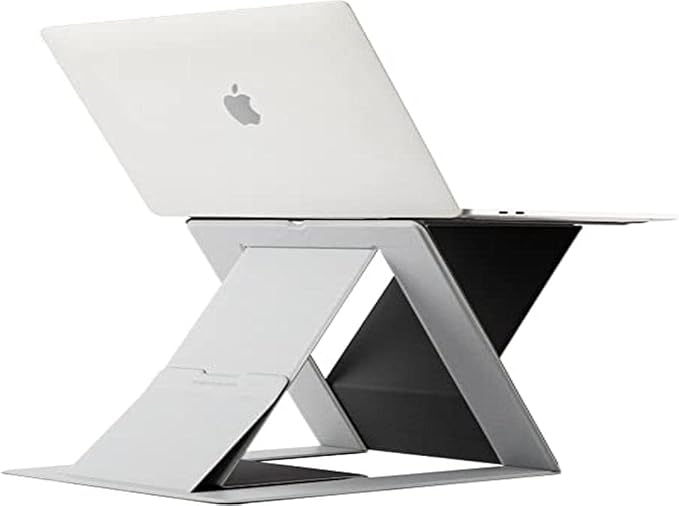 MOFT Folding Laptop Stand Lap Desk, Portable & Mini Computer Stand Laptop Desk for Travel and Home Office, Ergonomic Design with Adjustable Viewing Angles, Lightweight Computer Cooling Riser, Gray
