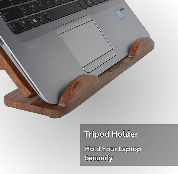 Vertical Laptop Stand Holder for MackBook Dell HP I Dual Dock Slots | Plastic-Free| (Indian Rosewood)