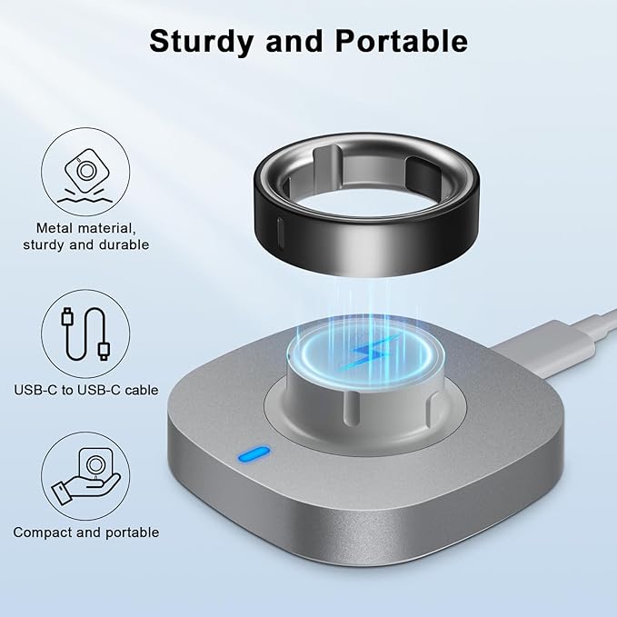 Charger Compatible with Oura Ring Gen 4/Oura Ring Gen 4 Ceramic Size 9, Fast Charging Dock with USB-C Cable