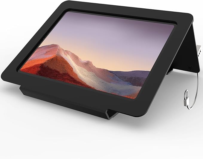 Tablet Desk Stand, All Metal 30° Ergonomic with Security Cable Lock for Office, POS Counter, Reception - Compatible with iPad 10th (10.9"), Pro 11", Air 4/5 (10.9"), Air 11"，iPad 11"(A16)