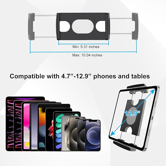 Magnetic Tablet Mount, Super Strong Magnetic Tablet Holder with Rotation Ball Head, Fridge iPad Mount for Gym, Refrigerator, Cabinet, Whiteboard or Any Metal Surface, Fits 4.7-12.9" Phone iPad