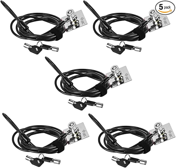 I3C Laptop Cable Lock Hardware Security Cable Lock Anti Theft Combination Lock with Anchor Plate, Laptop-Computer-Security-Locks (5Pack)