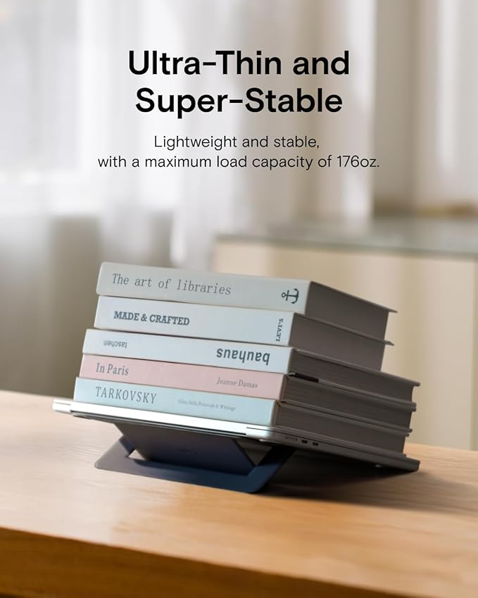 MOFT Laptop Stand for Desk, Adhesive Airflow Laptop Cooling Stand for Heat Dissipation with 2 Adjustable Viewing Angles,Foldable&Portable Computer Stand Compatible with Laptops 11"-16",Earthen Beige