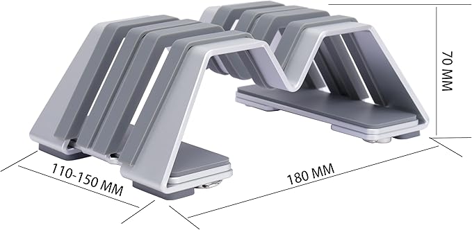 Adjustable Dual Vertical Laptop Stand - Supports 2 Devices Holder, Fit for All Laptops(10-30mm Thickness) - Fashion Design, Adjustable Width, Anti-Slip & Scratch-Resistant, Patented Design