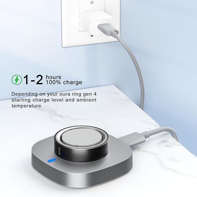 Charger Compatible with Oura Ring Gen 4/Oura Ring Gen 4 Ceramic Size 8, Fast Charging Dock with USB-C Cable