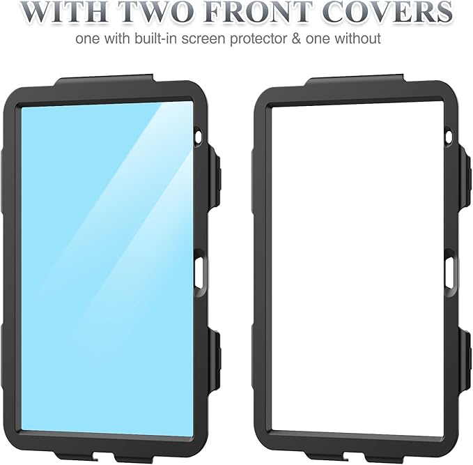 SEYMAC stock Case for iPad (A16) 11th/10th Generation 11''/10.9'' 2025/2022, Full-Body Drop Protection Case with Screen Protector &360° Rotate Hand Strap/Stand, Transparent+Black