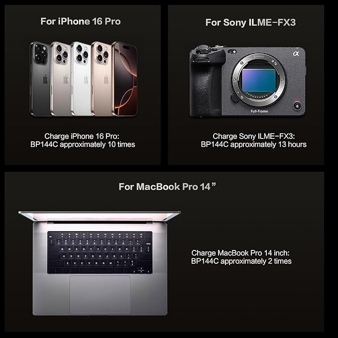 V Mount Battery 9800mAh 144Wh 14.52V Maximum Load 180W/15A D Tap/USB C/USB A/BP 750g Supports 45W PD Fast Charging for Camera/Monitor/Camcorder/Video Light Flight Approved