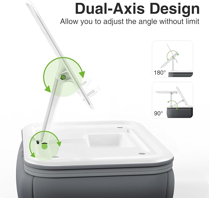 elitehood iPad Pillow Stand for Lap, Angle Adjustable Tablet Pillow Stand, Soft Cushion Tablet Holder for Bed Compatible with Laptop, MacBook, iPad Pro Air Mini, Kindle, Books & 4-15.6'' Devices, Grey