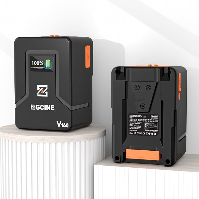 EACHSHOT ZGCINE ZG-V160 9600mAh High Capacity V-Mount Battery, with one BP, Double D-tap, Double USB-C Ports, Support PD Fast Charging, for Aputure 120D 120T 120D II 300D 300D II 300X