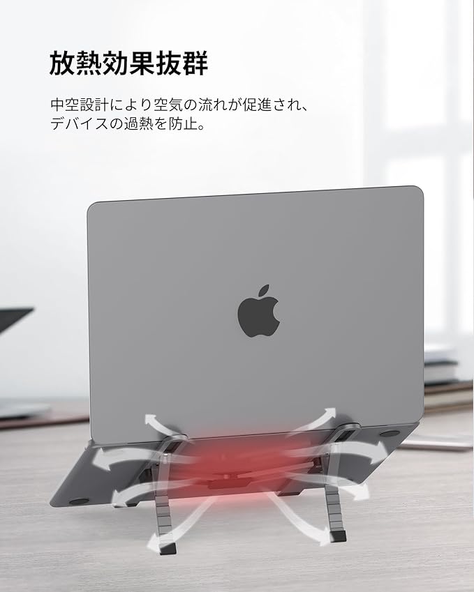 SODI [Innovative Compact] Foldable Laptop Stand for Desk, Lightweight Portable Laptop Stand for Business Trip, Library, Cafe, 6 Level Height Ergonomic Aluminum Computer Stand for MacBook 10-16"