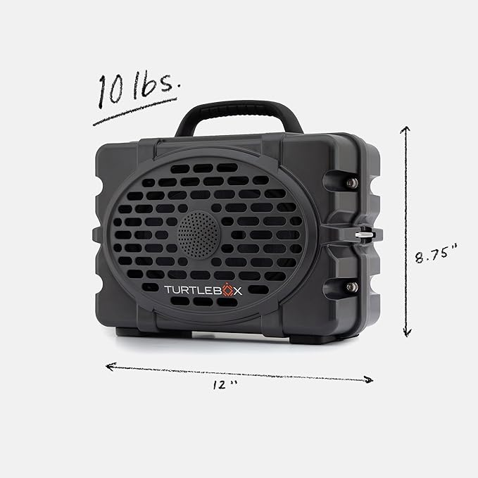 Turtlebox Original Gen 3: Portable Outdoor Bluetooth Speaker – Ultra-Loud (120dB), Waterproof (IP67), Rugged, Impact-Resistant, 3-Day Battery | Party Mode: Unlimited Pairing for Stereo Sound, Gray