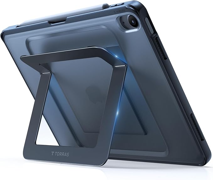 TORRAS for iPad Air 13 inch Case (M3 2025/ M2 2024), Ultra Stable Stand, Multiple Adjustable Viewing Angles, Slim Protective Kickstand with Pencil Holder, Black