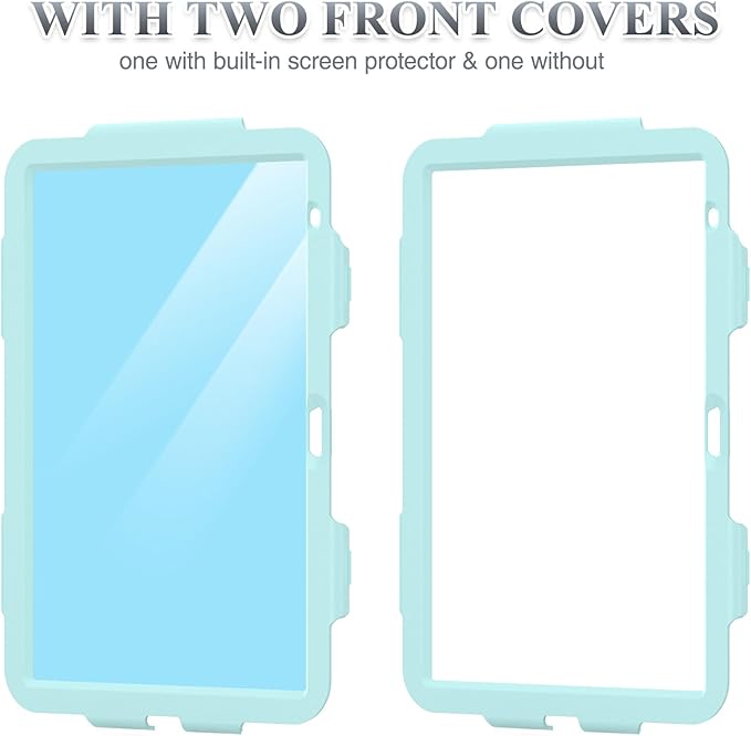 SEYMAC stock Case for iPad (A16) 11th/10th Generation 11''/10.9'' 2025/2022, Full-Body Drop Protection Case with Screen Protector &360° Rotate Hand Strap/Stand, SkyBlue Camo