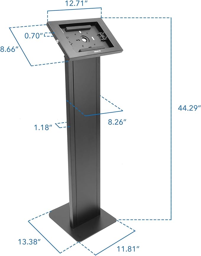 Mount-It! Anti-Theft Tablet Floor Stand Kiosk, Commercial Floor Kiosk with Universal Enclosure, Locking Tablet Mount Stand for iPad Gen 7-10, Pro, Air, 10.2 inch, 10.9 inch