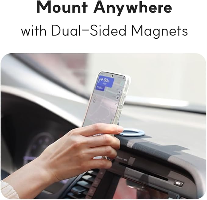 Phone Ring Holder for MagSafe Case, Strong Magnetic Cell Phone Grip, 360° Rotation Kickstand Compatible with iPhone and Android.