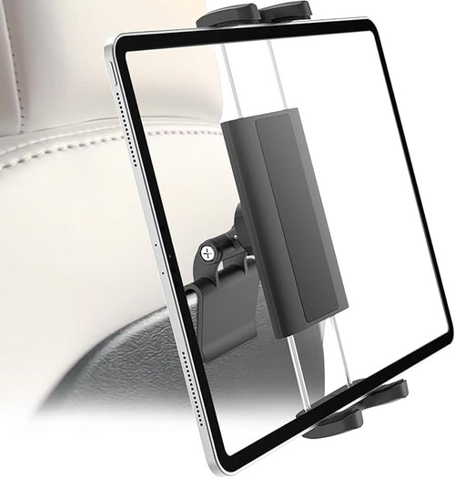 Back Seat Tablet Holder for Tesla, 360° Adjustable Model 3/Y Headrest Tablet Mount for Kids, Metal Model Y Rear Seat Stand for iPad Pro 12.9 Air Mini, Galaxy Tab/Z Fold, Fire hd, 4-13" Device