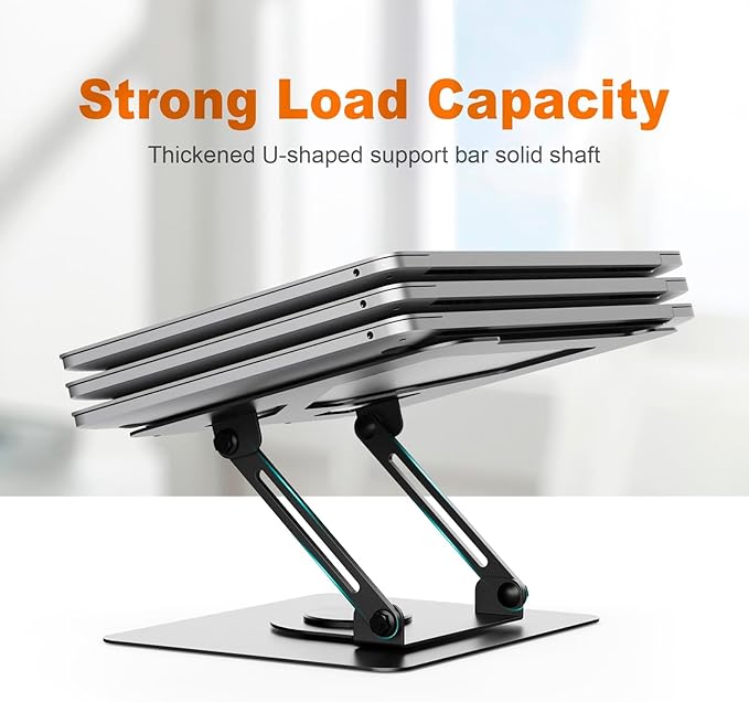 Rotating Laptop Stand for desk,360° Adjustable Computer Stand with Rotating Base,Ergonomic Laptop Riser for Foldable and Portable,Macbook Riser Collaborative Work, Suitable for 10-16" notebook holder