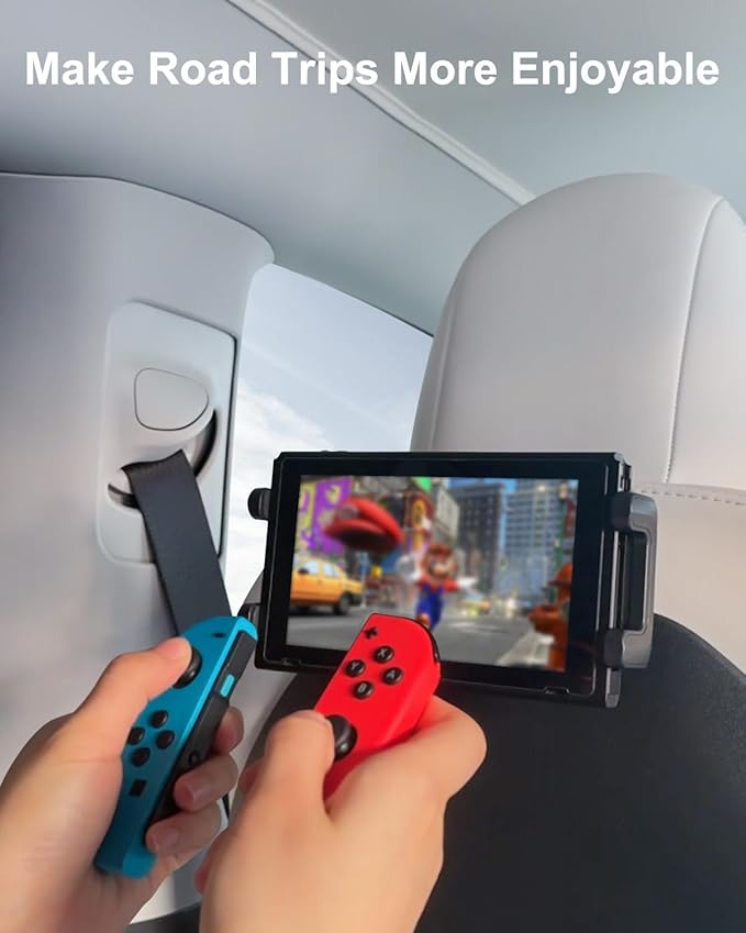 Back Seat Tablet Holder for Tesla, 360° Adjustable Model 3/Y Headrest Tablet Mount for Kids, Metal Model Y Rear Seat Stand for iPad Pro 12.9 Air Mini, Galaxy Tab/Z Fold, Fire hd, 4-13" Device