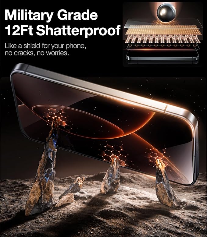 TORRAS Military-Grade for Google Pixel 10 Pro XL/Pixel 9 Pro XL Screen Protector, [9H+] Full Coverage Tempered Glass, 6.8'', Easy Install, Bubble-Free, Case-Friendly, Fingerprint Compatible, 2-Pack