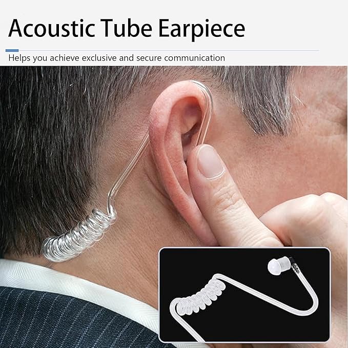 Case of 10, Retevis Walkie Talkies Earpiece with Mic 2 Pin Acoustic Tube Headset, for RT22 RT21 RT68 H777, Compatible with Pxton Baofeng BF-888S BF-T26 Kenwood walkie talkie, Two Way Radio Earpiece