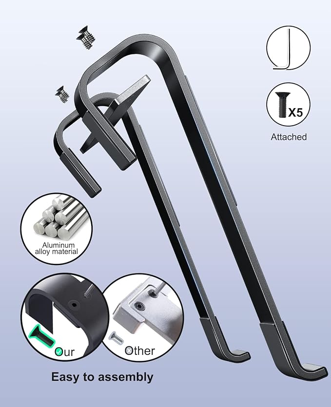 Laptop Stand for Desk, MacBook Stand SOQOOL Sturdy Laptop Riser, Ventilated Ergonomic Aluminum Laptop Holder Compatible with 12 13 15.6 17 Inch MacBook Pro Air/HP/Dell, Work Cooling Computer Stand