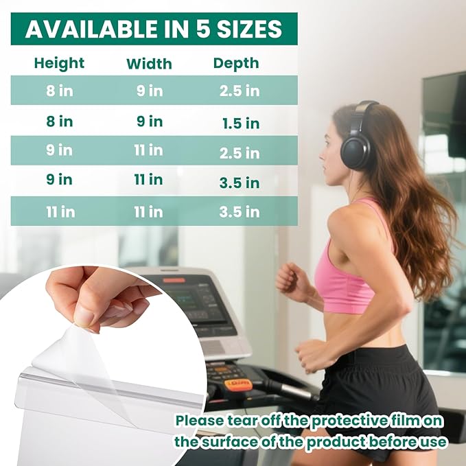 Jetec Treadmill Book Holder, Clear Acrylic Reading Rack for Treadmill Tablet Rack Universal Holder Tablet Magazines Books for Gym Exercising(9 x 8 x 1.5 Inches)