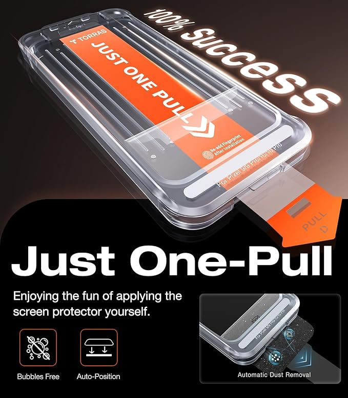 TORRAS Military-Grade for Google Pixel 10 Pro XL/Pixel 9 Pro XL Screen Protector, [9H+] Full Coverage Tempered Glass, 6.8'', Easy Install, Bubble-Free, Case-Friendly, Fingerprint Compatible, 2-Pack