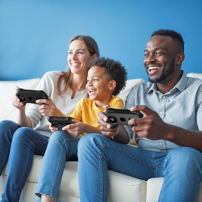 [Switch 1/2 Compatible] FASTSNAIL Grips for Nintendo Switch 2(2025)/1&OLED for Joy-Con 2, Wear-Resistant & Anti-Slip Controller Grips Handle Kit, Switch 2 Joypad Holder Accessories (Black,Black)