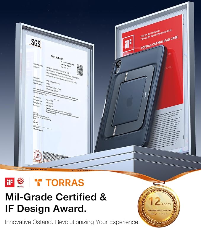 TORRAS for iPad Mini 7 A17 Pro Case, iPad Mini 6 Case with Pencil Holder, Ultra Stable Stand, Multiple Adjustable Viewing Angles, Slim Protective Kickstand Cover,Translucent iPad Mini 6th Case, Purple