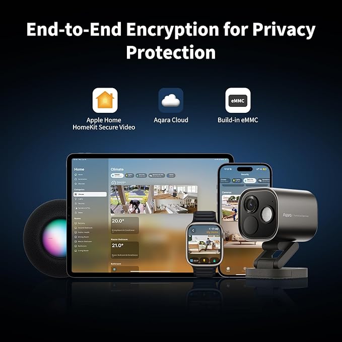 Aqara 4MP Camera Hub G5 Pro WiFi, True Color Night Vision Security Camera Outdoor, 2.4/5Ghz WiFi, HomeKit Secure Video, Thread Border Router, Local Detection, Thread/Zigbee, Supports Alexa,Google Home