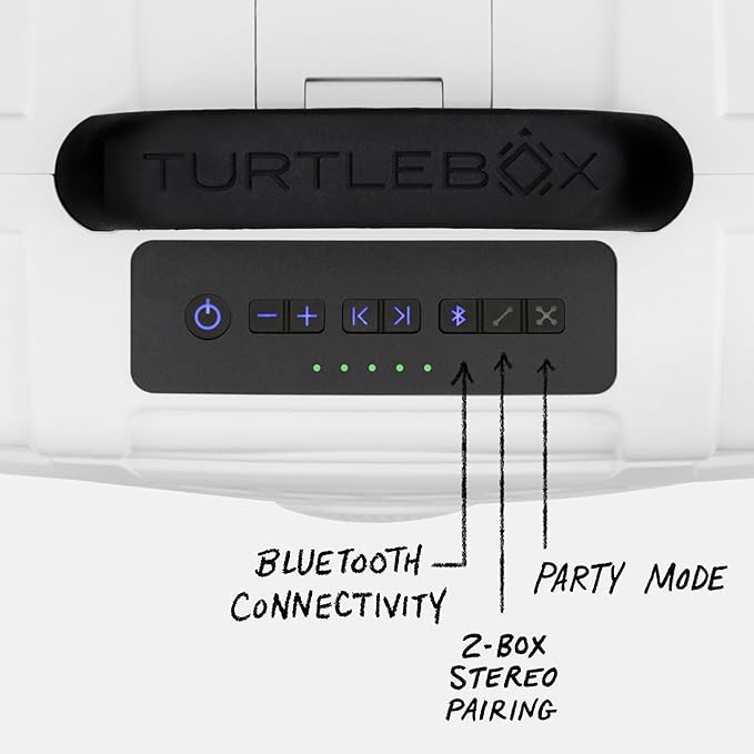Turtlebox Original Gen 3: Portable Outdoor Bluetooth Speaker – Ultra-Loud (120dB), Waterproof (IP67), Rugged, Impact-Resistant, 3-Day Battery | Party Mode: Unlimited Pairing for Stereo Sound, White