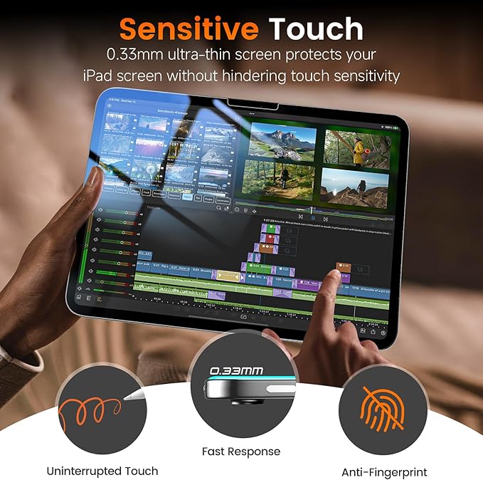 PandaShield 2-Pack 9H+ Tempered Glass Screen Protector for iPad Air M3/M2 (11 inch, 7th/6th Gen, 2025/2024) - Easy-Install Box, 12FT Shatterproof, Apple Pencil Compatible, Bubble Free, HD Clarity