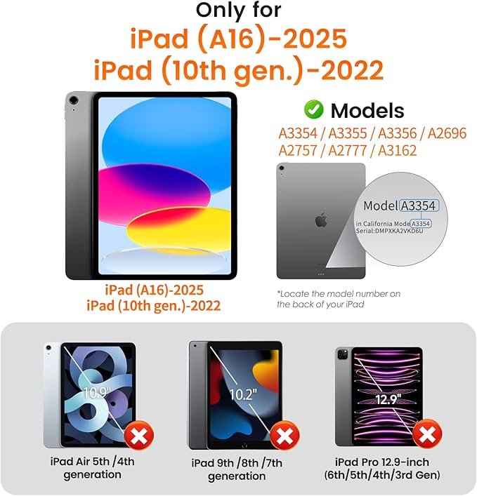 PandaShield 2 Pack for iPad 11th/10th Gen.(A16 2025/2022,11/10.9 inch)9H+ Tempered Glass Screen Protector with Easy-Install[12FT Grade Shatterproof]Apple Pencil Compatible,HD Clarity,Scratch Resistant