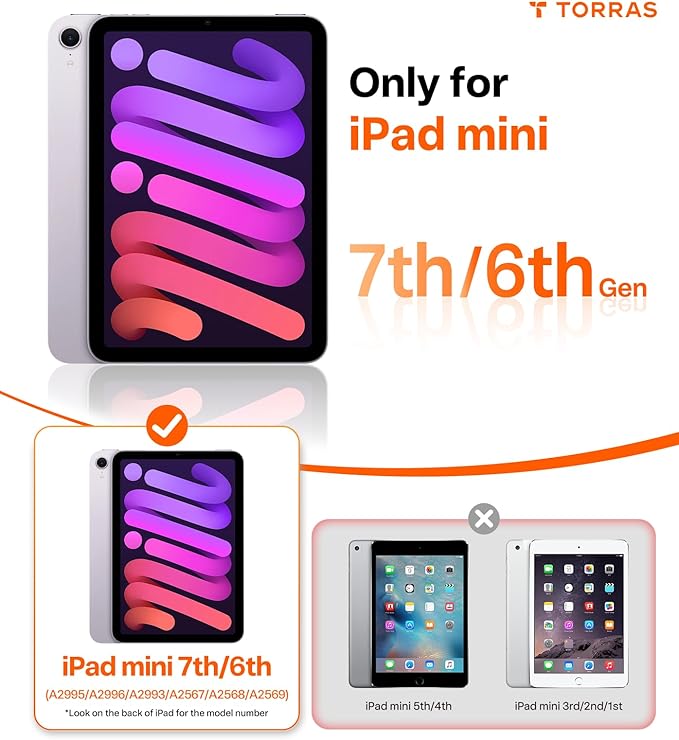 TORRAS for iPad Mini 7 A17 Pro Case, iPad Mini 6 Case with Pencil Holder, Ultra Stable Stand, Multiple Adjustable Viewing Angles, Slim Protective Kickstand Cover,Translucent iPad Mini 6th Case, Purple