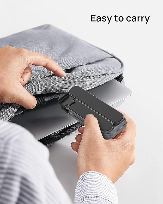 SODI [Ultra Compact] Foldable & Portable Laptop Stand for Desk, Lightweight Tablet Stand for Business Travel, Library, Cafe, 6 Level Height Ergonomic Aluminum Computer Holder for 10-16" Laptops