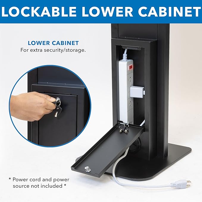 Mount-It! Anti-Theft Tablet Floor Stand Kiosk, Commercial Floor Kiosk with Universal Enclosure, Locking Tablet Mount Stand for iPad Gen 7-10, Pro, Air, 10.2 inch, 10.9 inch