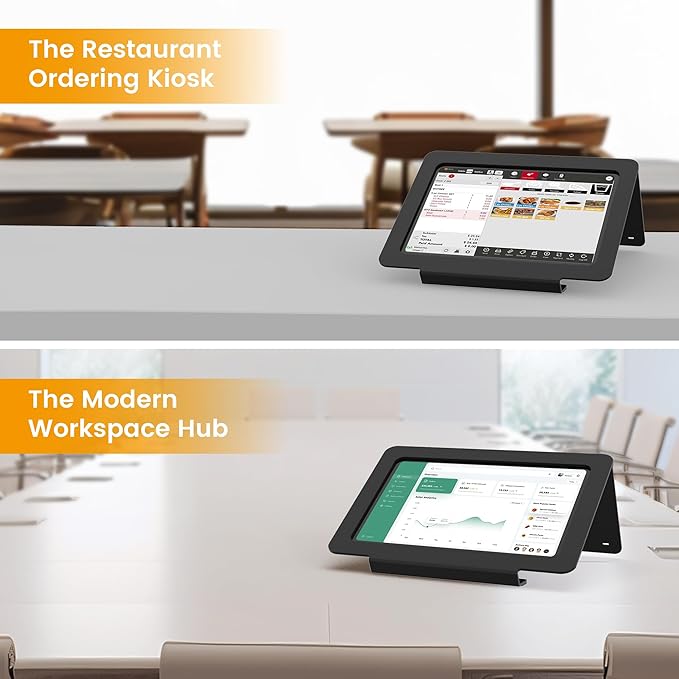 Tablet Desk Stand, All Metal 30° Ergonomic with Security Cable Lock for Office, POS Counter, Reception - Compatible with iPad 10th (10.9"), Pro 11", Air 4/5 (10.9"), Air 11"，iPad 11"(A16)