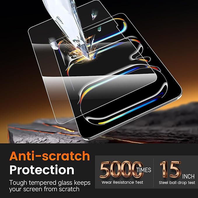 PandaShield 2-Pack Screen Protector for iPad Pro M5/M4 [11 inch] .(2025/2024),9H+ Tempered Glass film with Easy-Install box,Apple Pencil Compatible,Bubble Free,HD Clarity,Scratch Resistant