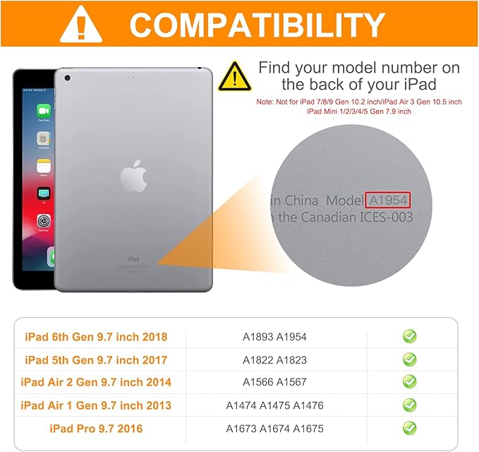 BRAECN Case for iPad 9.7 inch 6th Generation 2018/ iPad 5th Gen 2017, iPad Air 2/ Air 1/ iPad Pro 9.7'', Protective Cover with Pencil Holder & Kickstand & Shoulder Strap, Cute Cat Case for Kids-Pink