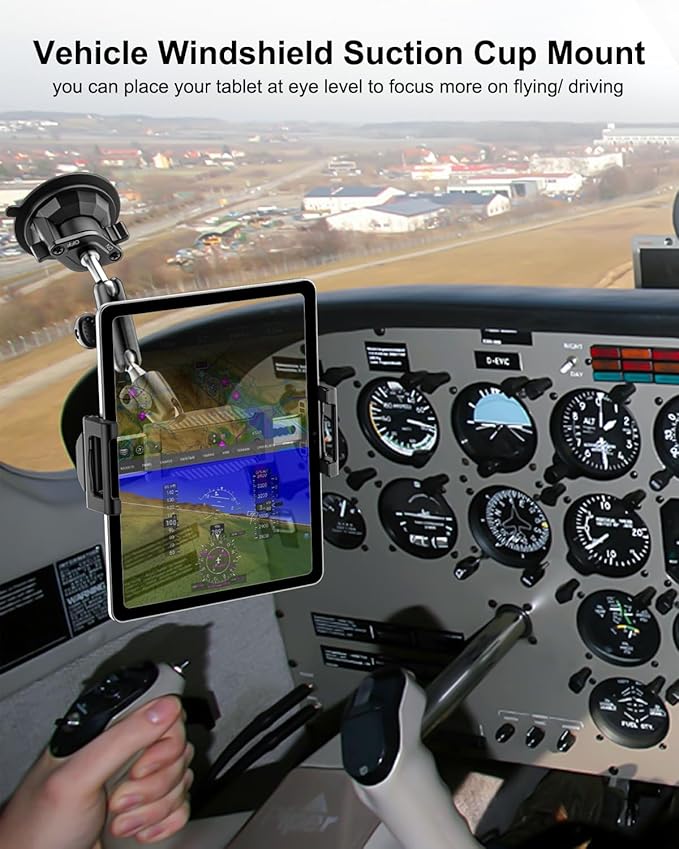 Car Tablet Mount Dashboard, [UP to 15.6"] Ultra-Stable Suction Cup Tablet Holder for Truck, Heavy Duty Vehicle Windshield Cradle for iPad Pro 12.9 Air Mini, Galaxy tab, iPhone, 6.1-15.6" Device