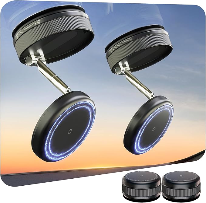 2 PCS Upgraded 360° Vacuum Magnetic Car Phone Holder for Magsafe [96+LBS Strongest Suction & 2800gf Strongest Magnetic], Adjustable Car Phone Mount for Your Car/Gym/Mirror/Shower for iPhone & Android
