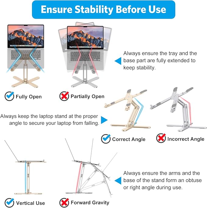 OMOTON 360 Rotating Laptop Stand Riser for Desk, Ergonomic Foldable Computer Stand Adjustable Height Angles for Collaborative Work, Easy Storage Fit Macbooks,All Laptops up to 16 inches, Gold