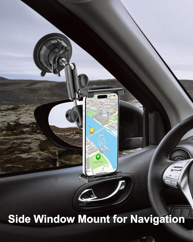 Car Tablet Mount Dashboard, [UP to 15.6"] Ultra-Stable Suction Cup Tablet Holder for Truck, Heavy Duty Vehicle Windshield Cradle for iPad Pro 12.9 Air Mini, Galaxy tab, iPhone, 6.1-15.6" Device