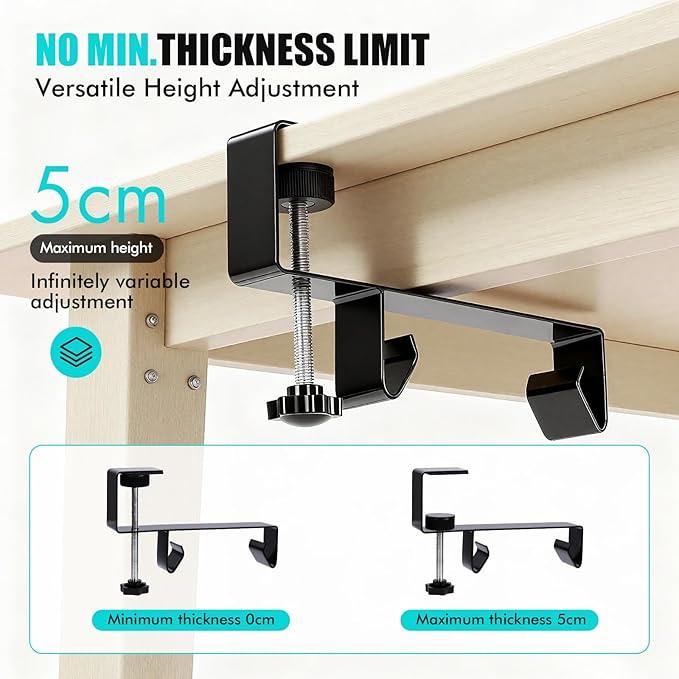 No Drill Under Desk Cable Management Tray - 36" Premium Fabric Cord Organizer for Table - with Silicone Pads & Cable Ties & Sticky Notes - Supports Up to 30lbs for Office & Home
