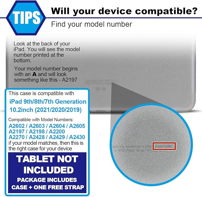 SEYMAC stock Case for iPad 9th/ 8th/ 7th Generation 10.2'', Shockproof with Screen Protector, Pencil Holder [360° Rotating Hand Strap] & Stand, for iPad 10.2 inch 2021-2019 (SiliconeRed+Black)