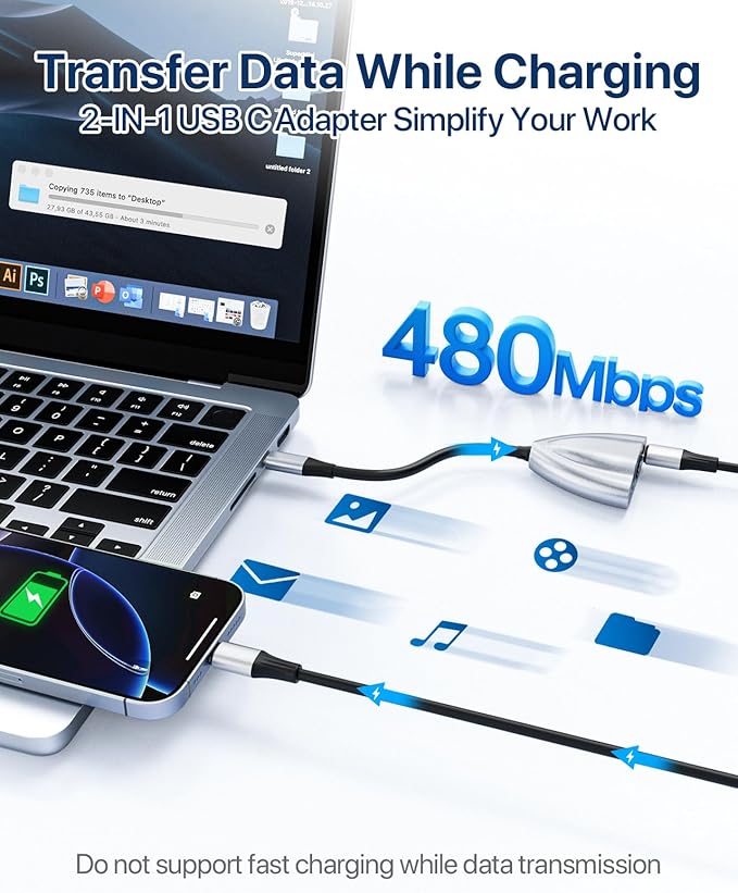 USB C Hub Multiport Adapter, 4 in 1 USB C Spliter to 3.5mm Audio, 1Gbps RJ45 Ethernet and Type C Adapter Supporting 60W PD Charging & 480Mbps Transfer, Dongle for Laptop/Mac/Phone/Switch(Silver)