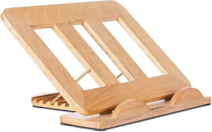 Wooden Foldable & Adjustable Laptop Riser | Ergonomic Mango Wood Laptop Stand | Portable Multi-Angle Notebook Holder for 7.9 to 12.9 Inch Laptops & Tablets