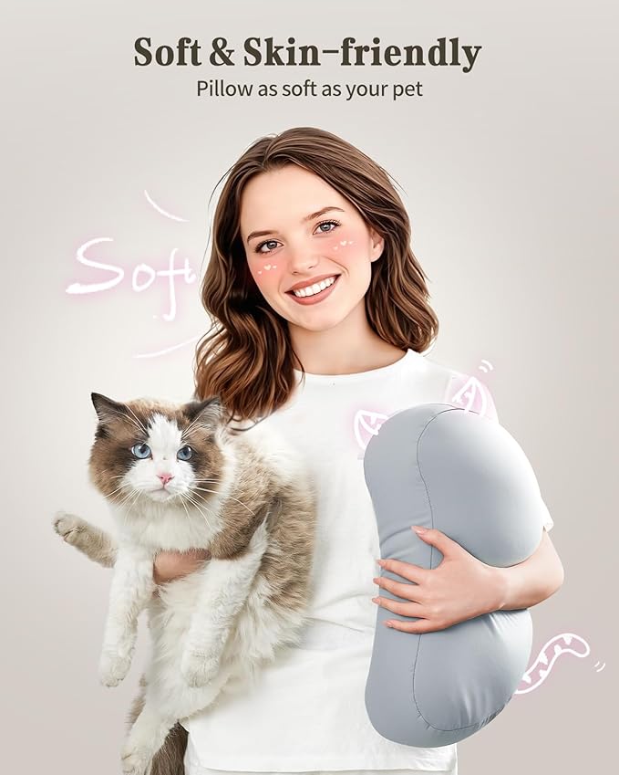 SAIJI Kindle Pillow Stand, iPad Stand Compatible with 4.7”-15.6” Kindle, Phone, iPad, 360° Adjustable Lap Beanbag Tablet Holder for Bed with Flexible Dual Axis Arm and Microbead Cushion (Gray)