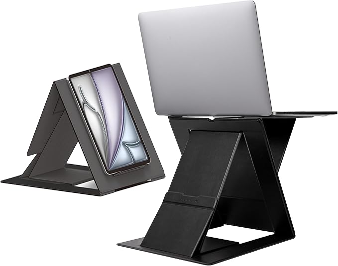 MOFT Folding Laptop Stand Lap Desk, Portable & Mini Computer Stand Laptop Desk for Travel and Home Office, Ergonomic Design with Adjustable Viewing Angles, Lightweight Computer Cooling Riser, Black