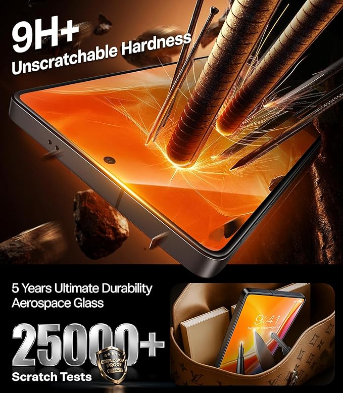 TORRAS for Samsung Galaxy S25 Ultra Screen Protector, 9H+ Military-Grade Shatterproof Tempered Glass 2 Pack- Responsive Touch, Anti-Scratch,Full Coverage, Bubble Free,HD Clarity, Easy installation